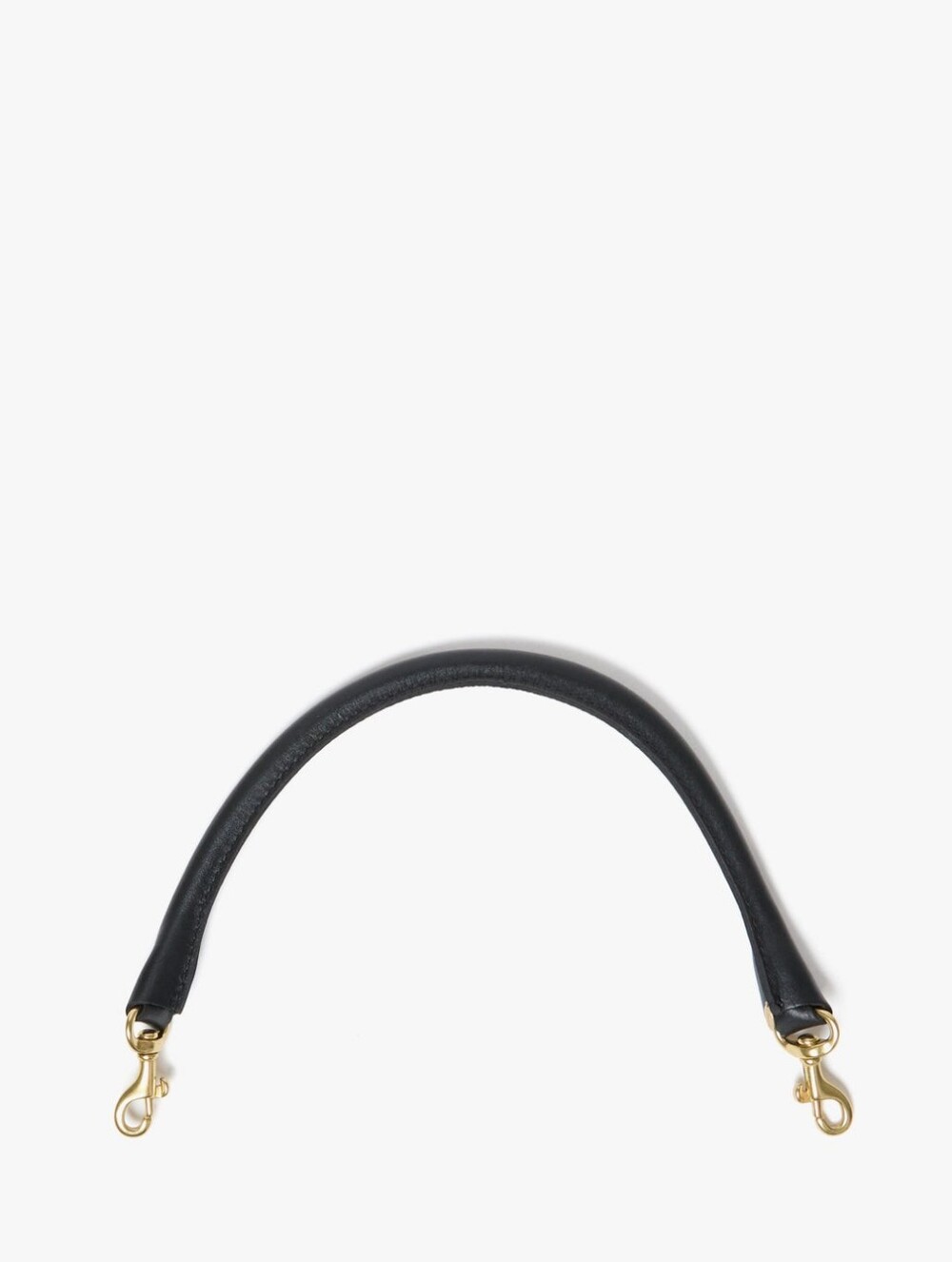 CLARE V SHORTIE STRAP - BLACK TUBULAR LEATHER